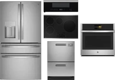 5 Piece Package Includes Refrigerator, Cooktop, Wall Oven, Microwave And Dishwasher